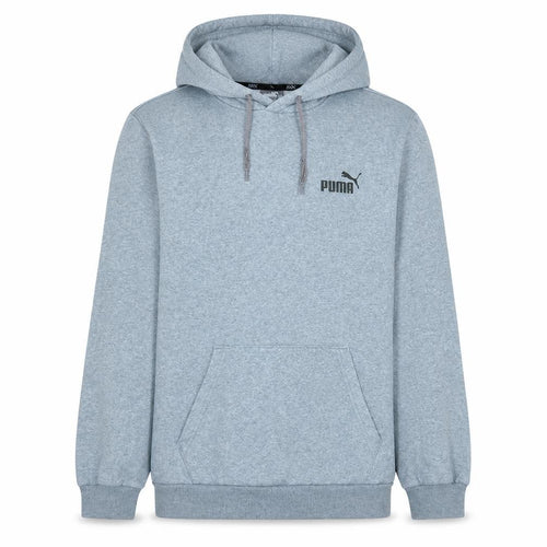 Puma Mens Grey Pullover Hoodie L Fleece Logo Hooded Sweatshirt