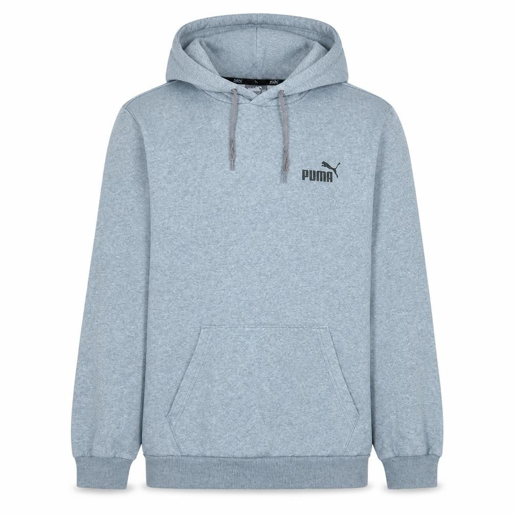 Puma Mens Grey Pullover Hoodie L Fleece Logo Hooded Sweatshirt