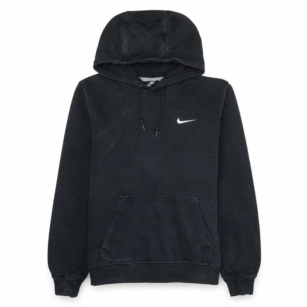 Front view of Nike Men's Black Pullover Hoodie S Regular Fleece Sweatshirt