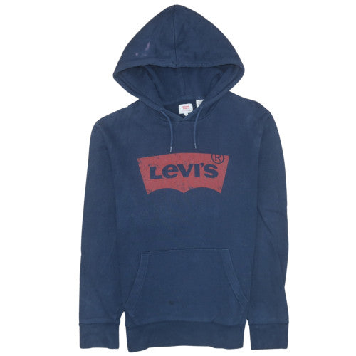 Levi's Men's Blue Pullover Hoodie M Logo Fleece Sweatshirt