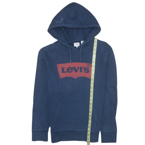 Levi's Men's Blue Pullover Hoodie M Logo Fleece Sweatshirt