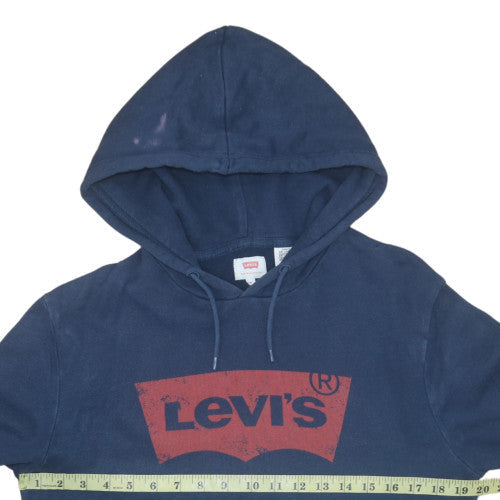 Levi's Men's Blue Pullover Hoodie M Logo Fleece Sweatshirt