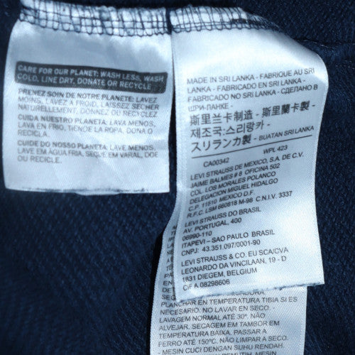 Levi's Men's Blue Pullover Hoodie M Logo Fleece Sweatshirt