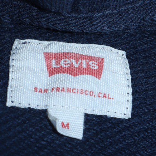 Levi's Men's Blue Pullover Hoodie M Logo Fleece Sweatshirt