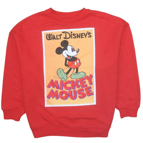 Primark Disney Women's Red Mickey Mouse Pullover Sweatshirt Size S 10/12