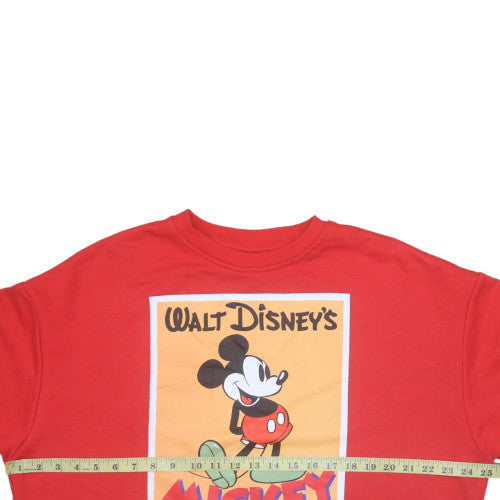 Primark Disney Women's Red Mickey Mouse Pullover Sweatshirt Size S 10/12