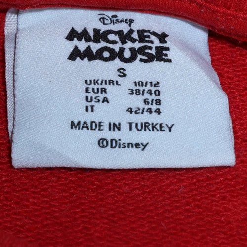 Primark Disney Women's Red Mickey Mouse Pullover Sweatshirt Size S 10/12