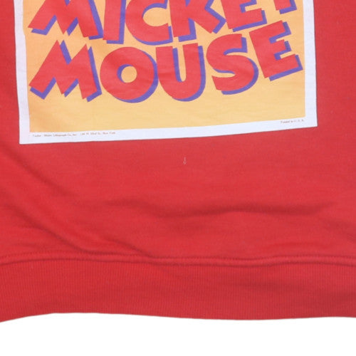 Primark Disney Women's Red Mickey Mouse Pullover Sweatshirt Size S 10/12
