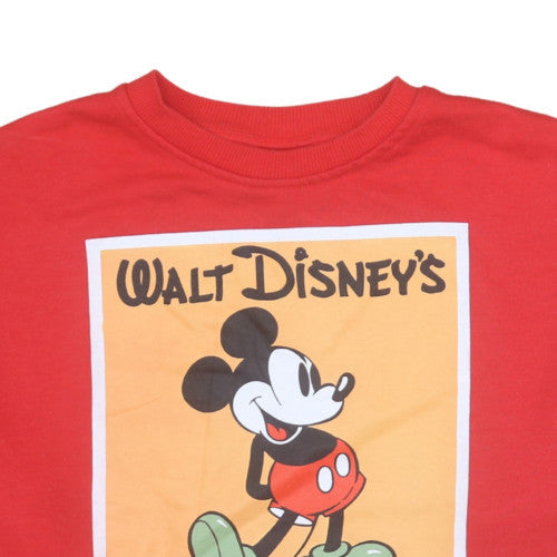 Primark Disney Women's Red Mickey Mouse Pullover Sweatshirt Size S 10/12