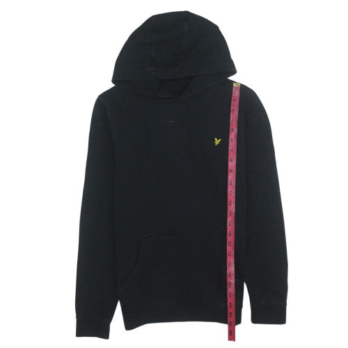 Lyle & Scott Junior Boys Black Pullover Hoodie 14-15 Years Cotton Blend