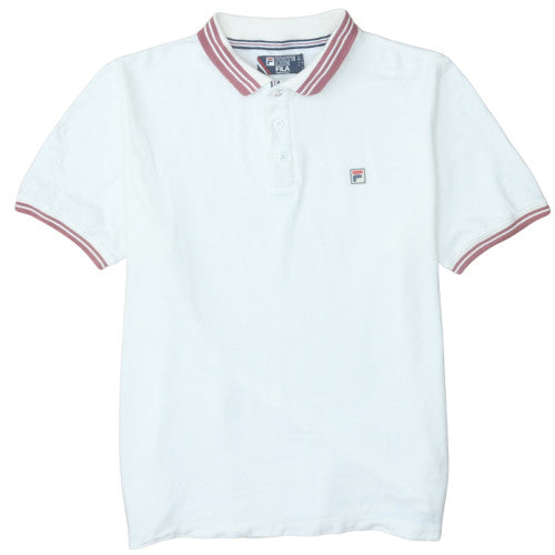 FILA White Line Men's White Polo Shirt XL Vintage Sports Cotton