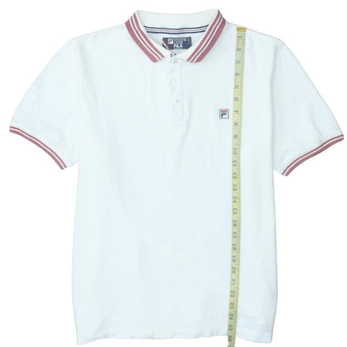 FILA White Line Men's White Polo Shirt XL Vintage Sports Cotton