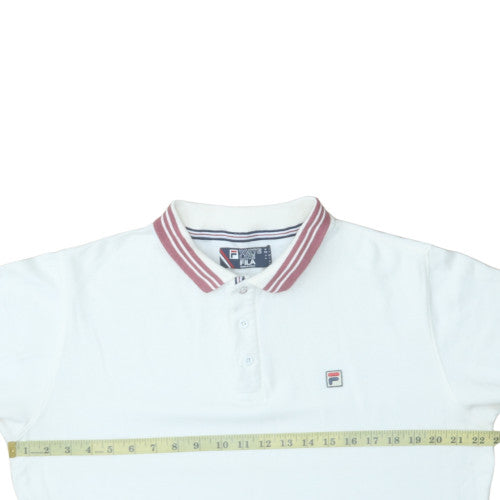 FILA White Line Men's White Polo Shirt XL Vintage Sports Cotton