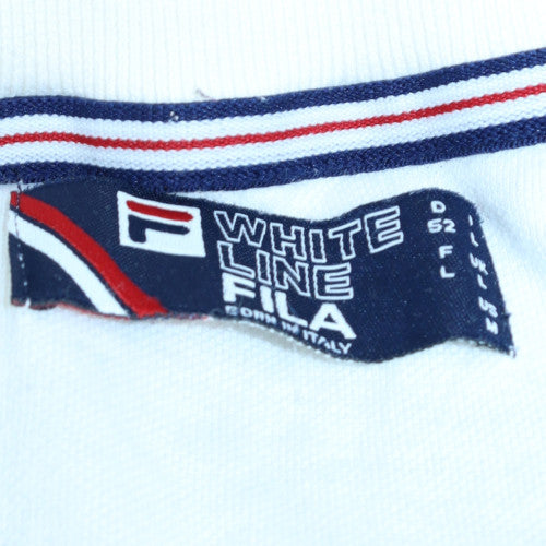 FILA White Line Men's White Polo Shirt XL Vintage Sports Cotton