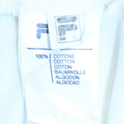 FILA White Line Men's White Polo Shirt XL Vintage Sports Cotton