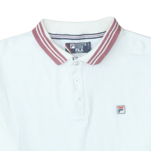 FILA White Line Men's White Polo Shirt XL Vintage Sports Cotton