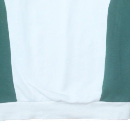 Adidas Womens White Green Pullover Sweatshirt Size 8 Logo Crew