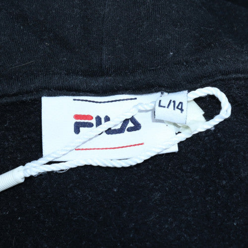 Fila Women's Beige & Black Pullover Hoodie Size L14 Cotton Blend