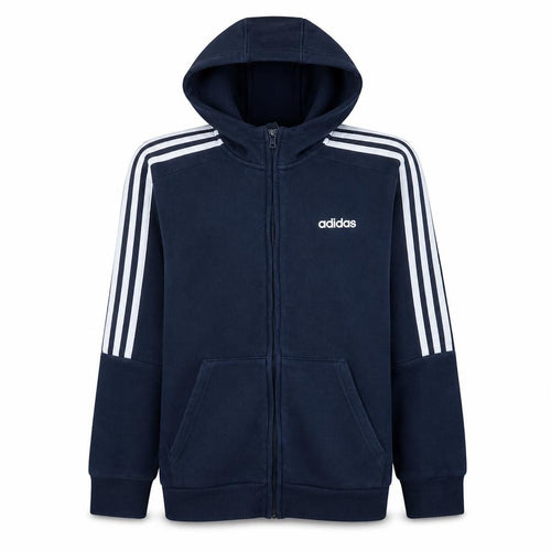 Adidas Boys Navy Full Zip Hoodie 13-14 Years Classic Fleece Sweatshirt