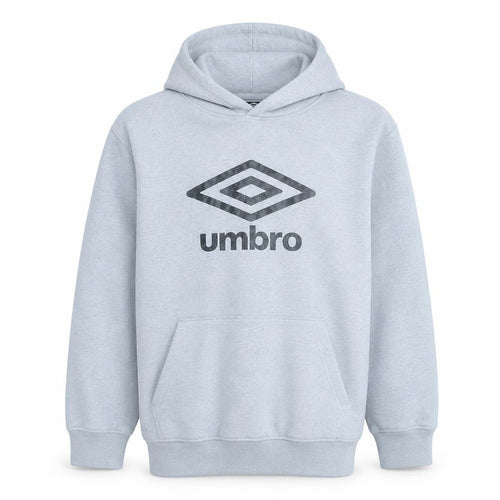 Umbro Boys Grey Pullover Hoodie Size 12-13 Years Cotton Blend Logo Sweatshirt