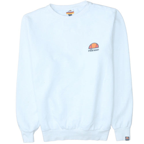 Ellesse Womens White UK 12 Cotton Blend Pullover Sweatshirt