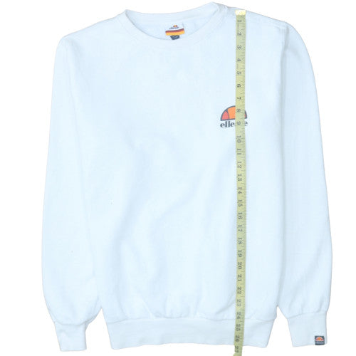 Ellesse Womens White UK 12 Cotton Blend Pullover Sweatshirt