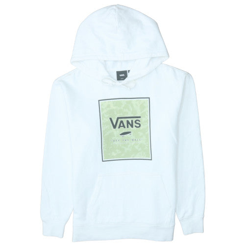 Vans Mens White Small Pullover Hoodie Graphic Print Cotton Blend