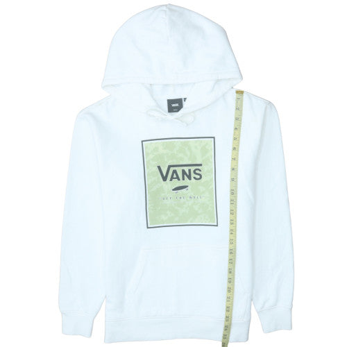 Vans Mens White Small Pullover Hoodie Graphic Print Cotton Blend