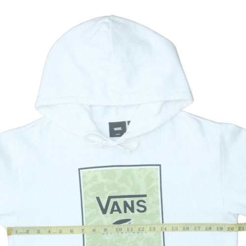 Vans Mens White Small Pullover Hoodie Graphic Print Cotton Blend