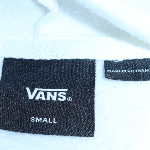 Vans Mens White Small Pullover Hoodie Graphic Print Cotton Blend