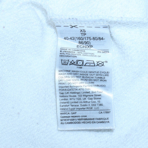 GAP Men's White Red Logo Sweatshirt XS Pullover Crew Neck