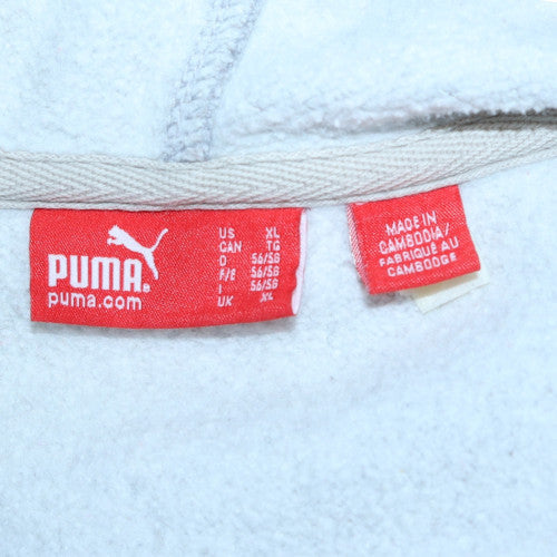 Puma Men’s Grey XL Pullover Hoodie with Logo and Pockets