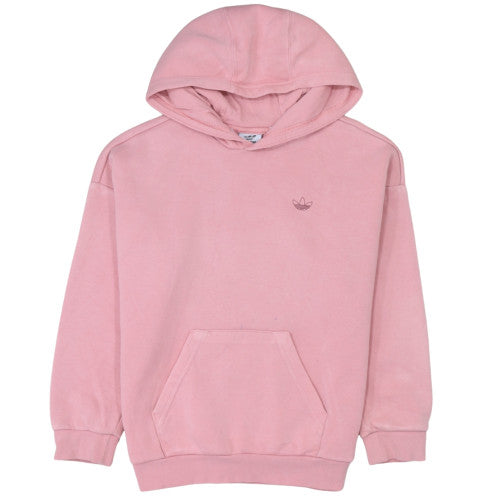 Adidas Girls Pink Pullover Hoodie Cotton Blend Regular Fit Sweatshirt