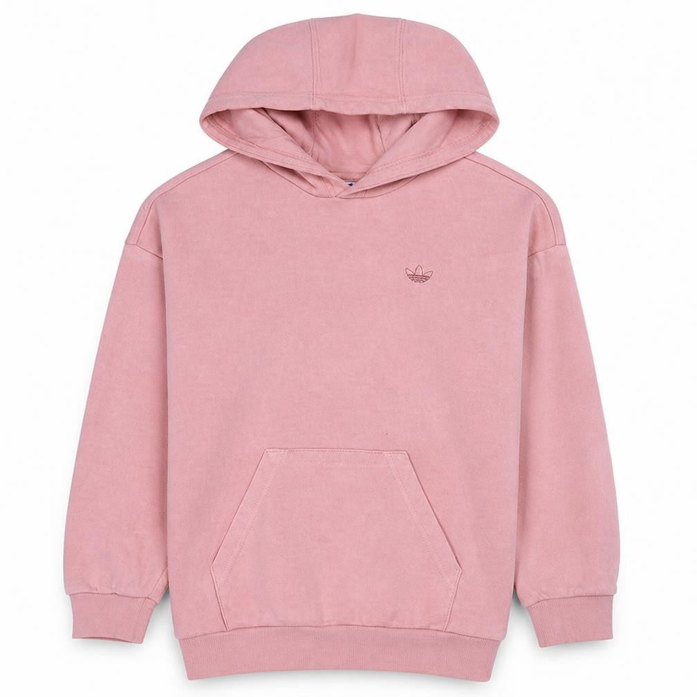 Adidas Girls Pink Pullover Hoodie Cotton Blend Regular Fit Sweatshirt
