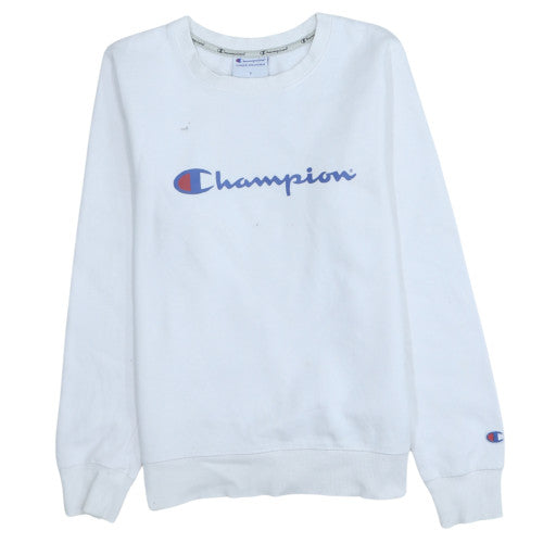 Champion Men's White Small Crew Neck Pullover Sweatshirt