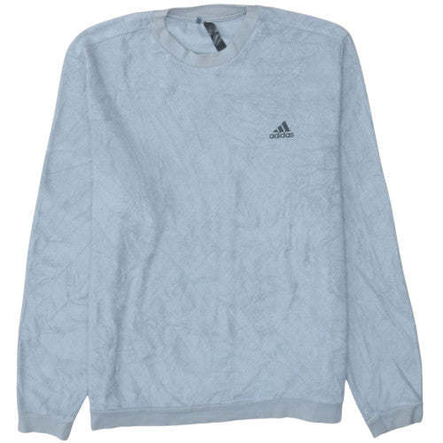 Adidas Men's Blue XL Crew Neck Fleece Pullover Sweatshirt