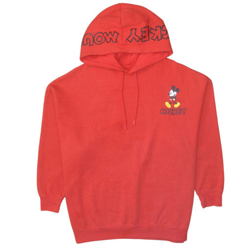 Disney Women's Red Mickey Mouse Pullover Hoodie Medium
