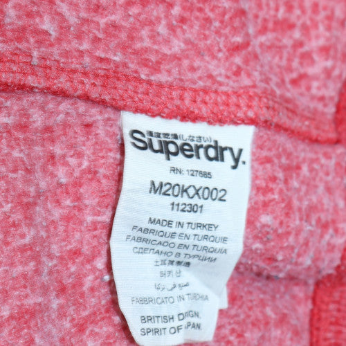 Superdry Men's Pink Full Zip Hoodie Size M Lightweight Hooded Sweatshirt