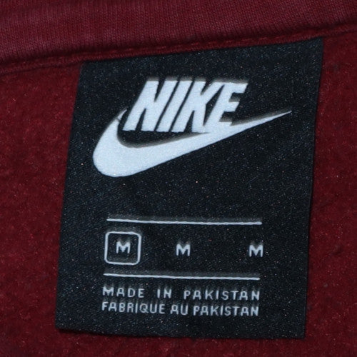 Nike Men's Red Pullover Hoodie M Graphic Fleece Sweatshirt