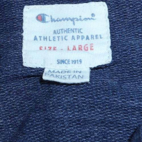 Champion Men's Blue Pullover Sweatshirt Large Crew Neck Sportswear
