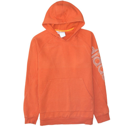Adidas Mens Orange Pullover Hoodie M Sports Fleece Sweatshirt