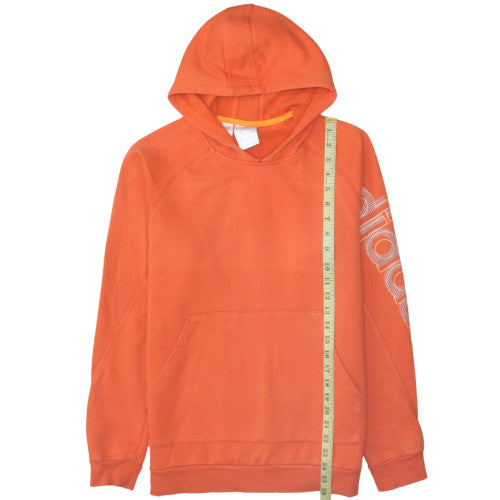 Adidas Mens Orange Pullover Hoodie M Sports Fleece Sweatshirt
