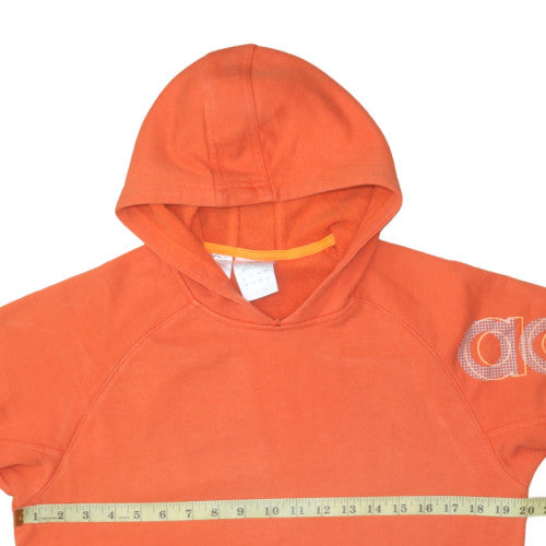 Adidas Mens Orange Pullover Hoodie M Sports Fleece Sweatshirt