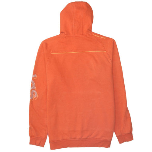 Adidas Mens Orange Pullover Hoodie M Sports Fleece Sweatshirt