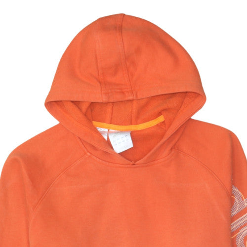 Adidas Mens Orange Pullover Hoodie M Sports Fleece Sweatshirt