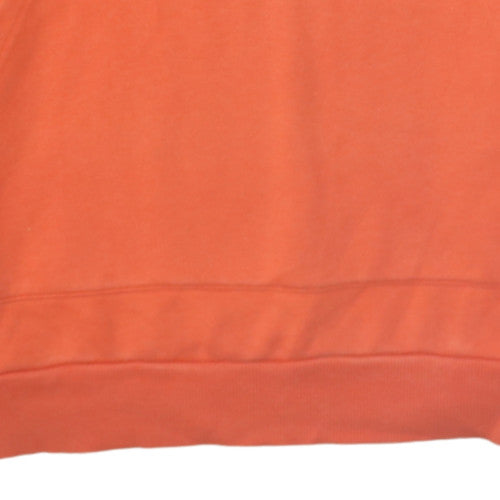 Adidas Mens Orange Pullover Hoodie M Sports Fleece Sweatshirt