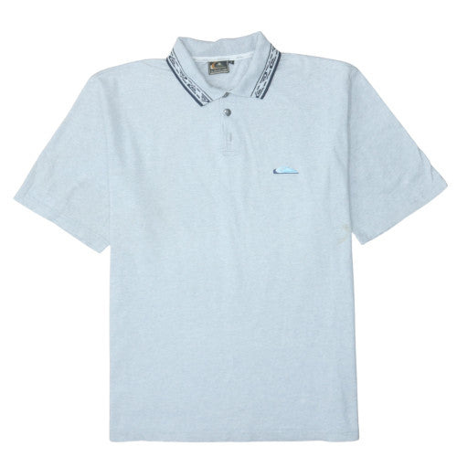 Quiksilver Men's Light Grey Short Sleeve Polo Shirt Size L Classic Fit