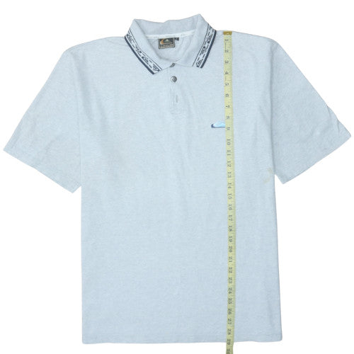 Quiksilver Men's Light Grey Short Sleeve Polo Shirt Size L Classic Fit