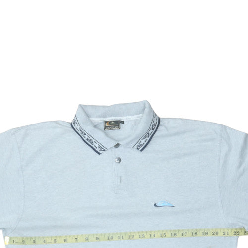 Quiksilver Men's Light Grey Short Sleeve Polo Shirt Size L Classic Fit