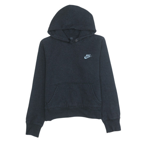 Nike Women Black Pullover Hoodie L Cotton Blend Fleece Logo
